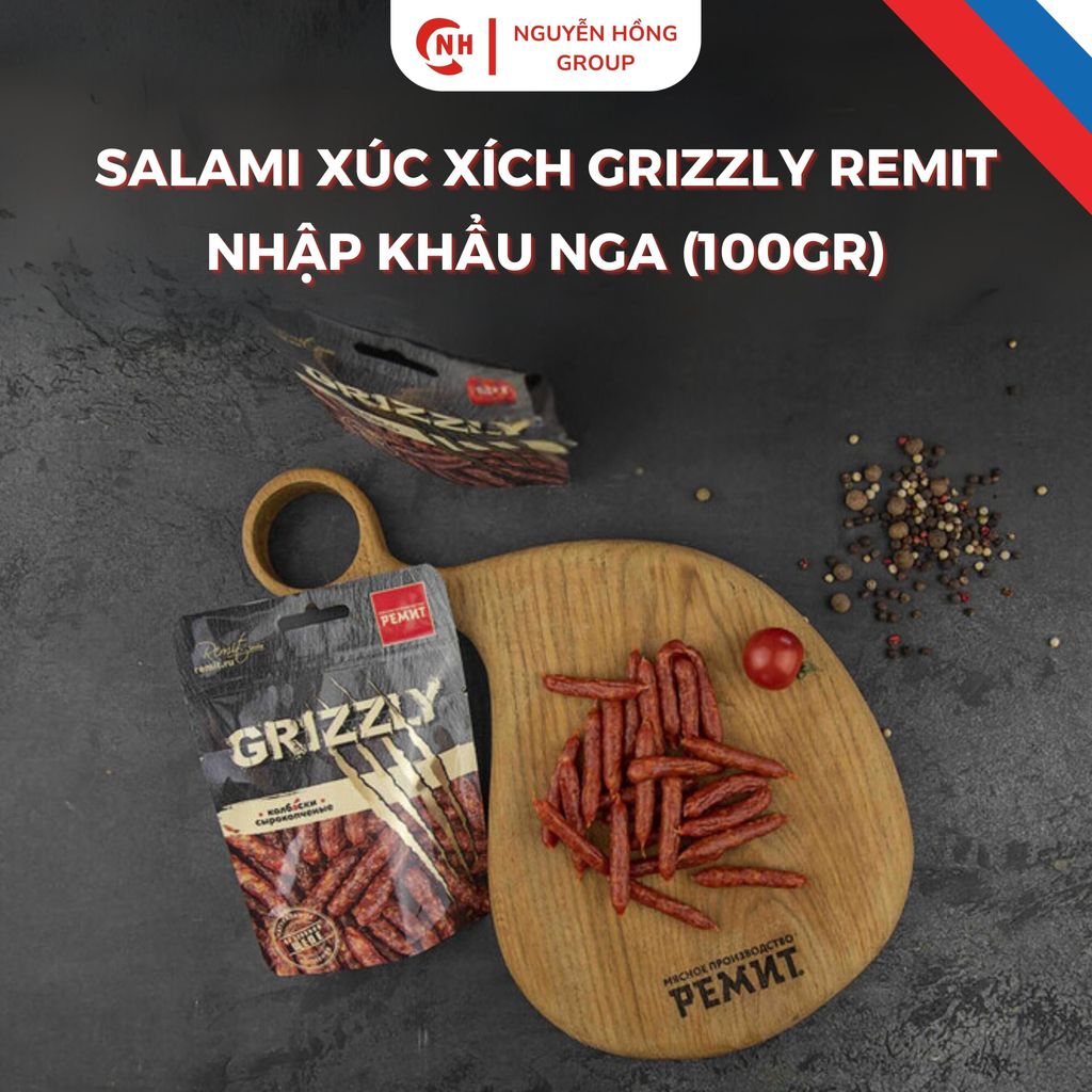 Salami xúc xích Grizzly Remit Nga (100gr) Food Thức Ăn