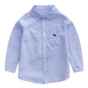 Cotton Nguyên Chất Mùa Xuân Thu Quần Áo Nhỏ Vừa Lớn Trẻ Em Ve Áo Áo Dài Tay Áo