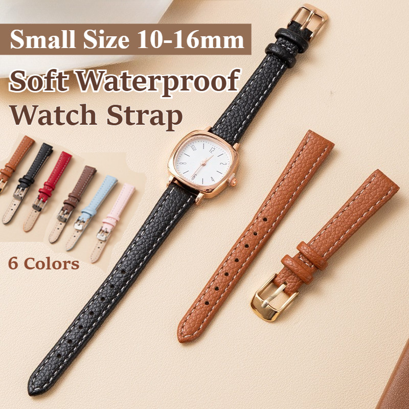 Dây đeo đồng hồ bằng da hạt Litchi cổ điển siêu mỏng dành cho nữ - 10mm 12mm 14mm 16mm Dây da mềm Khóa chốt Vòng đeo tay đồng hồ cổ điển cho cổ tay nhỏ dành cho nữ sinh viên trẻ em