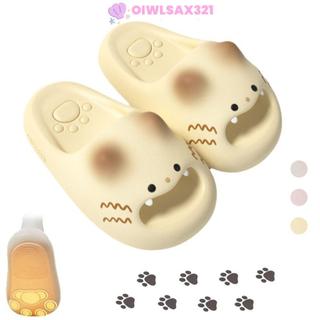 Dép Mèo OIWLSAX321, Đáy Mèo Chống Trơn Trượt Kitty Mules, Ngón Chân Đóng Đáng Yêu Đáy Mềm Chống Thấm Nước Dép Nữ Nhà