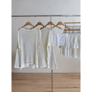 Bộ Áo khoác lưới kiểu Hàn Quốc, chân váy và áo camisole nhỏ nữ tính ngọt ngào cho Nữ mùa Hè