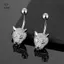Vòng Nút Bụng Nhẫn Da Báo Kim Cương Inlay - Trang Sức Rốn Phù Hợp Cho Piercing
