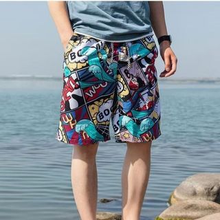 Quần Short Nam Phong Cách Hawaii, Nhanh Khô, Phù Hợp Đi Biển Plus Size