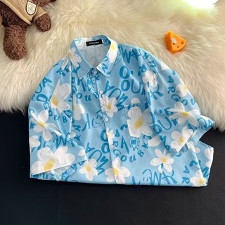 Áo sơ mi tay ngắn in hoa phong cách Hawaii nam nữ, phù hợp thời trang cho kỳ nghỉ và hàng ngày