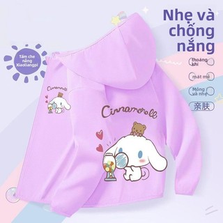 Áo khoác bé gái Cinnamoroll - mỏng nhẹ thoáng khí có mũ dễ thương phong cách mùa hè