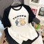 Trẻ Em Raglan Tay Áo Hoạt Hình In Hình Thường Ngày Rời Top Thoáng Khí Mặc Đi Học Hàng Ngày