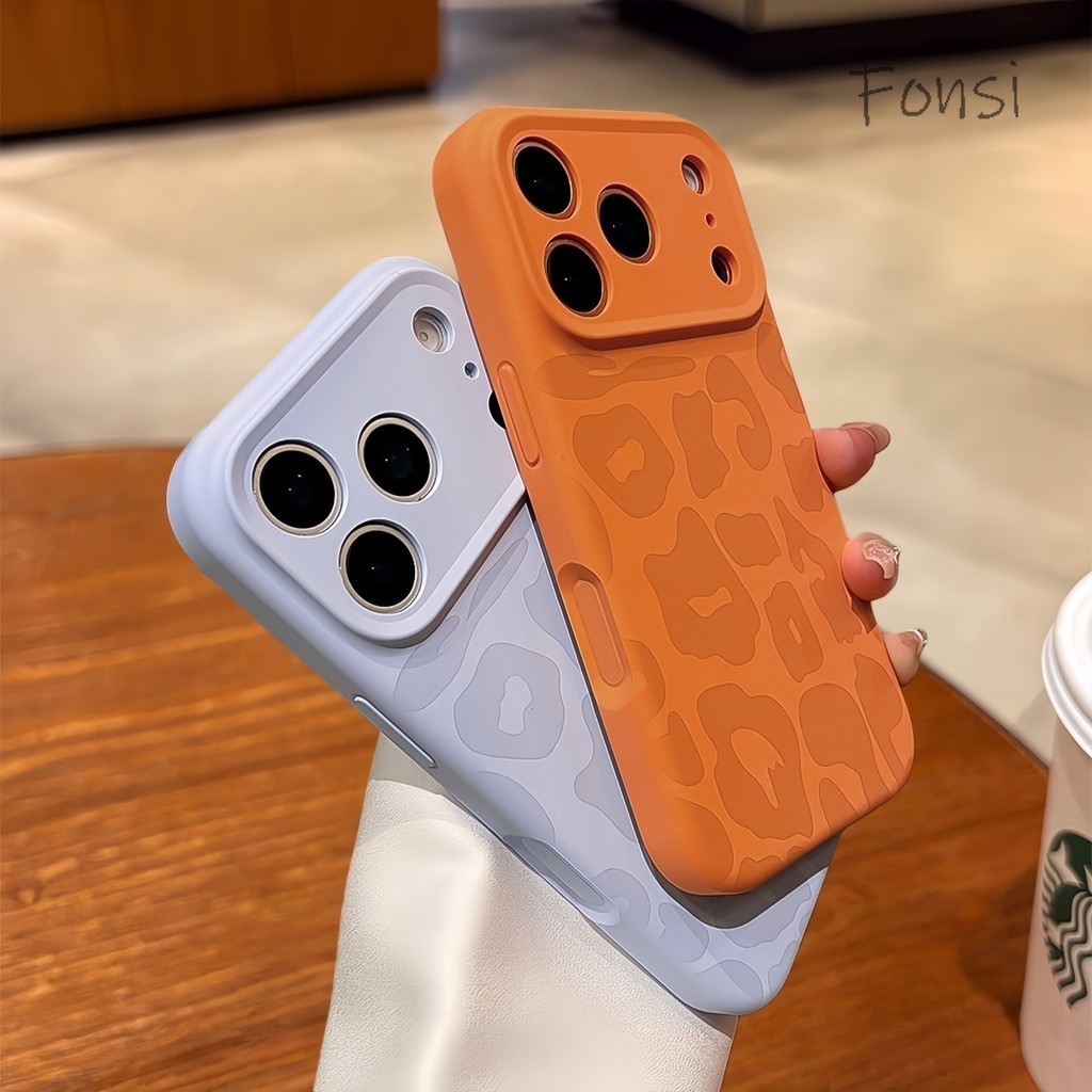 Ốp Silicon Lỏng Da Báo Mới Bảo Vệ Nút Camera Toàn Diện Cho iPhone 17 16 15 14 13 12 Pro Max