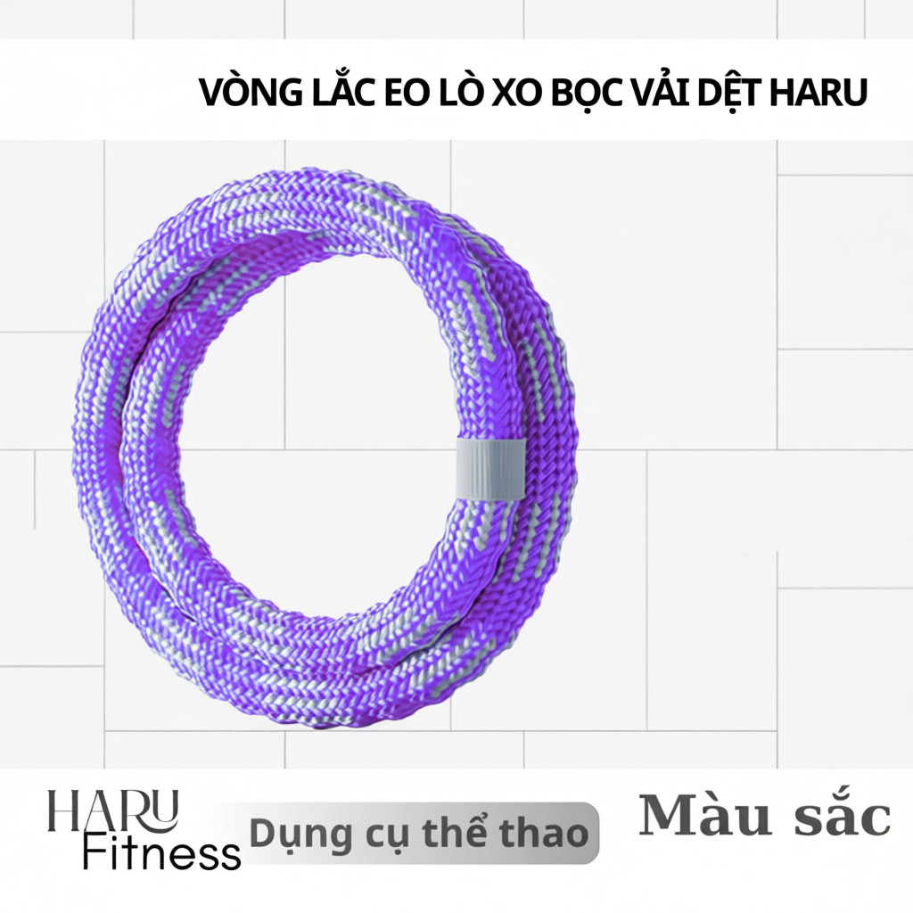 Vòng Lắc Eo Lò Xo Bản Xịn Bọc Vải Dệt - Giảm Calo Hiệu Quả, Eo Thon, Chuyên Dụng 1.7kg/2.3kg HR83