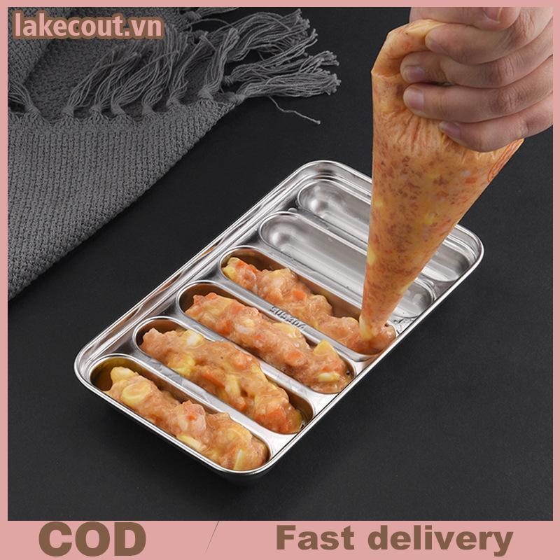 Lat 304 Thép Không Gỉ Xúc Xích Khuôn 6 Trong 1 Dụng Cụ Nhà Bếp Cho DIY Hot Dogs Handmade Ham Xúc Xích Làm Và Làm Lạnh Linh cẩu