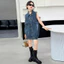 Áo Vest Denim bé gái mùa hè phong cách mới cho trẻ em Áo khoác thời trang không tay màu trơn