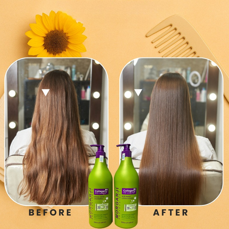 [CHÍNH HÃNG] Cặp Dầu Gội Xả Collagen Morgarji 800ml Kiềm Dầu, Phục Hồi Hư Tổn, Giảm Rụng & Siêu Mượt