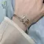 Vòng tay Fu Bell hai lớp màu bạc, mặt dây chuyền thanh lịch - Thời trang và quyến rũ