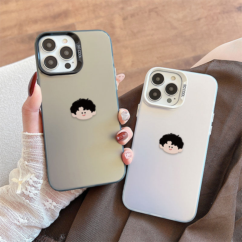 Ốp Lưng Tương Thích Cho iPhone 17 Air 16 15 14 13 12 11 Pro X XR XS Max SE 2020 6 6S 7 8 Plus Mạ Acrylic IMD Case Motif Cậu Bé Dễ Thương CYIM176
