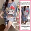 Bộ đồ ngủ cotton ngắn tay có miếng đệm ngực, phù hợp mặc ở nhà hoặc đi ra ngoài