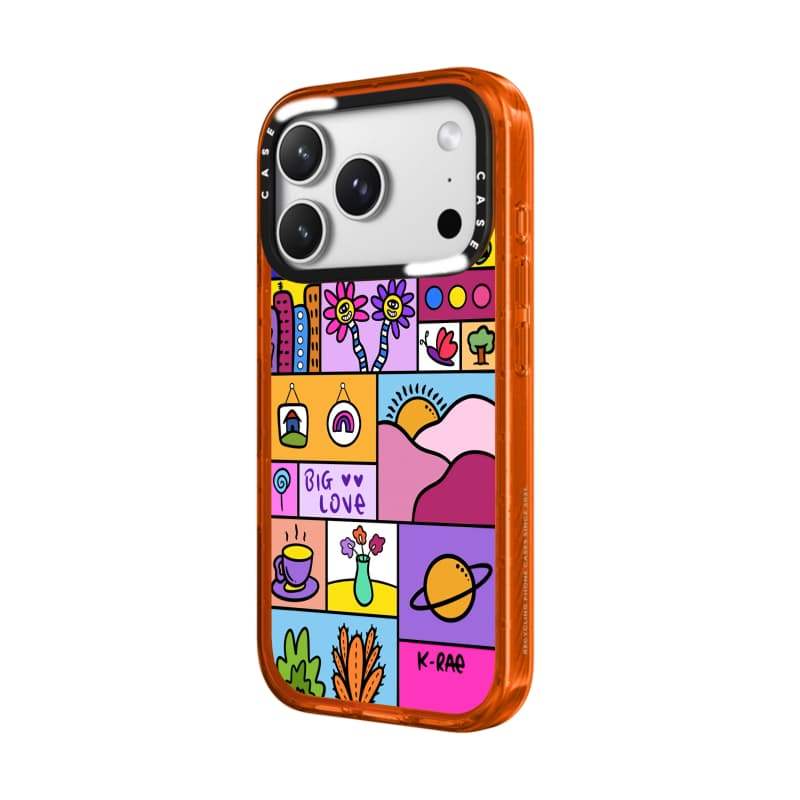 CASECASE X BIG LOVE Cam / Đỏ / Perri Bộ sưu tập kẹo tím Màu sắc trong suốt cứng hút từ tính Vỏ tác động cho Apple IPhone 13 14 15 16 17Pro Max Plus Có hộp