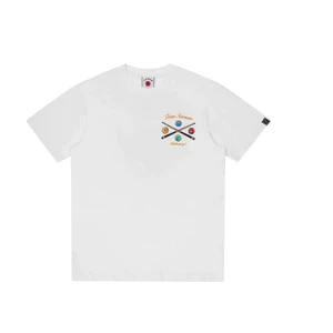 Unisex Phong Cách BBC Hoạt Hình Bida In Hình Cotton Cổ Tròn Áo Thun Quá Khổ