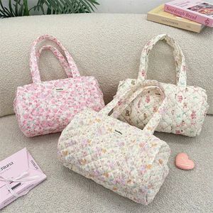 Phong Cách Hàn Quốc Lười Phong Cách Quilted Cotton Hoạt Hình Túi Xi Lanh Nữ Sinh Túi Đeo Vai Dung Tích Lớn Túi Đi Chơi Đi Làm Túi Bảo Quản