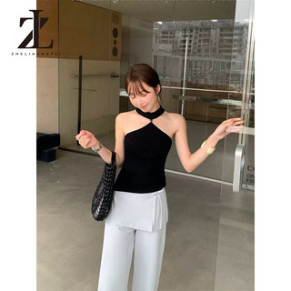 ZHELIHANGFEI Áo Khoác Vest Form Slim-Fit Dệt Kim Phong Cách Mỹ