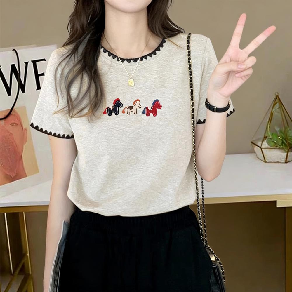 [Hàng mới về] Tay ngắn phong cách Hàn Quốc Slim-Fit Slimmer Look Covering Flesh F