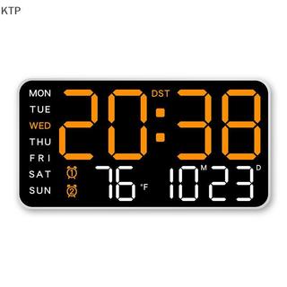 [KTP] Đồng hồ treo tường kỹ thuật số lớn tuần ngày hiển thị nhiệt độ điều khiển giọng nói