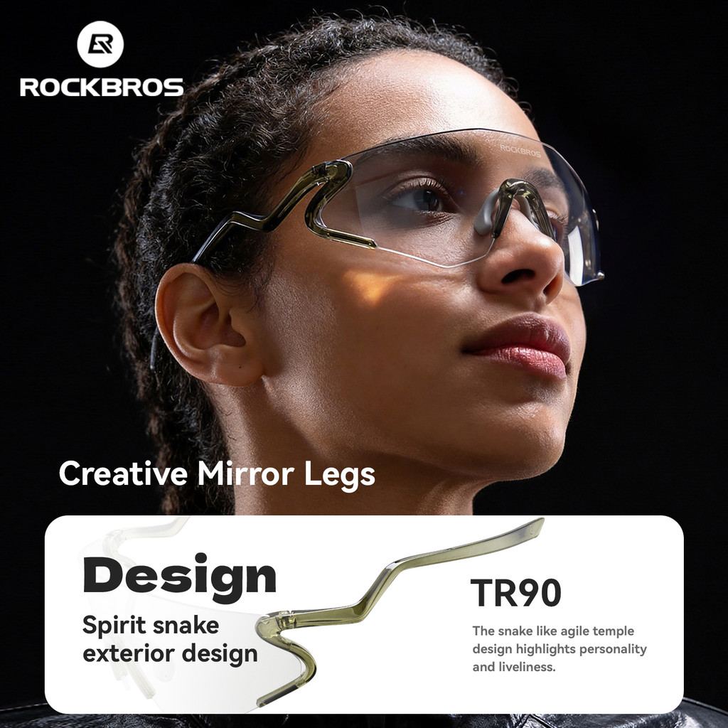 ROCKBROS Kính Thể Thao Ngoài Trời Chống UV Chống Gió Kính Đi Xe Đạp Photochromic