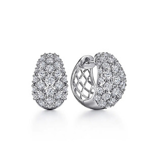 Bông tai nữ phong cách châu Âu và Mỹ, đá zircon xếp hàng như kim cương