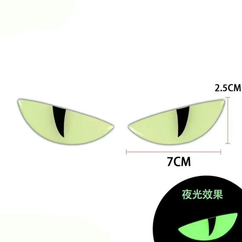 3D Stereo Dạ Quang Mắt Mèo Dán Phản Quang Mắt Quỷ Nhỏ Phát Sáng Trong Bóng Tối Đề Can Chống Thấm Nước Cho Xe Máy Xe Đạp Xe Tay Ga Mũ Bảo Hiểm Ô Tô Cảnh Báo An Toàn Ban Đêm Miếng Dán Vinyl