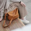 Túi xách nữ loại bánh bao 66789 / Túi xách nữ mùa xuân hè / Da bò lớp đầu tiên / Retro nhẹ / 29 * 21 * 19 * 12cm / Da thật / Túi đeo vai / Túi bánh bao / Niche Nhật Bản Dung tích lớn / Da mềm / Túi chéo / Dây đeo vai rộng 9272-D