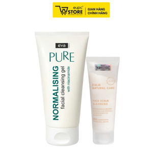 Combo Gel rửa mặt Eva Nature 150ml & Tẩy Tế Bào Chết Hạt Siêu Nhỏ Ziaja Natural Care 70ml Thành Phần Tự Nhiên An Toàn