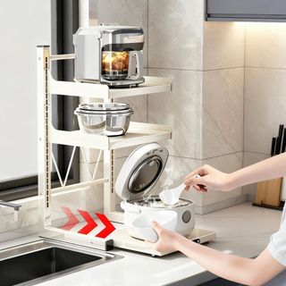 Giàn để Bếp Lò Vi Sóng Kéo Ra được Kệ Lưu Trữ Dụng Cụ Nhà Bếp điều Chỉnh Kệ để Gia Vị Trên Bàn