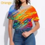 Áo thun graffiti splash ink 3D màu vui nhộn cho nam nữ, phù hợp mặc mùa hè
