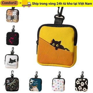 Ví COMFORTZ, Ví đựng tiền xu bền Mini, Túi đựng tai nghe in hình chó mèo chống nước nhẹ Quà tặng bạn bè