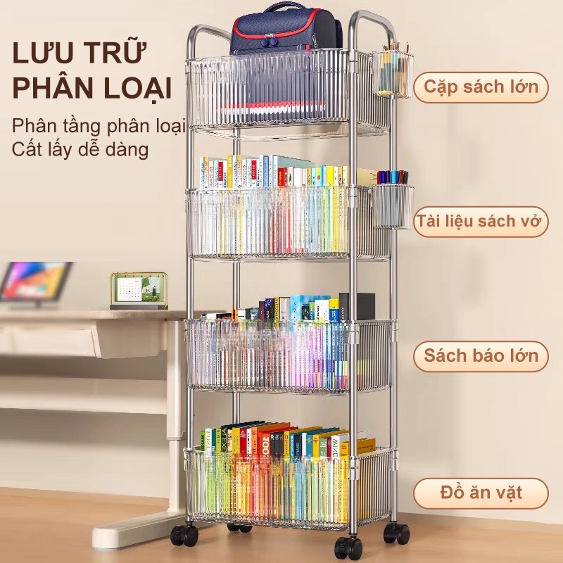 [Bồi thường 100% khi bị vỡ ] Xe Đẩy Spa Kệ Nhựa Trong Suốt Có Bánh Xe Đa Năng Kệ Để Đồ Trong Suốt