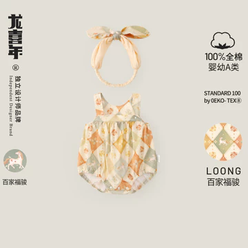Quần áo trẻ em Quần áo trẻ em < Baijiafu > Bé sơ sinh Cotton nguyên chất Sling Quần áo trẻ em Áo liền quần Áo liền quần Áo liền quần mùa hè