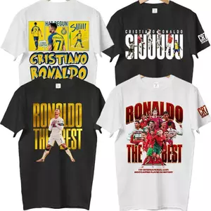 T-Shirt Nam Nữ Phong Cách C Rome & Kai, Hình Truyện Tranh và Chủ đề Đội CR7, Tay Ngắn