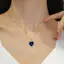 Trang sức dự tiệc nữ đẹp mắt năm 2023 với thép không gỉ mạ vàng và charm đá xanh zirconia hình trái tim