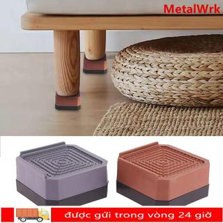 METALWRK 1 / 4 Miếng Bảo Vệ Chân Ghế, Miếng Lót Chân Bàn Vuông Chống Thấm Nước, Đệm Tăng Áp Chống Trơn Trượt Chiều Cao Mở Rộng Chân Đồ Nội Thất Đệm