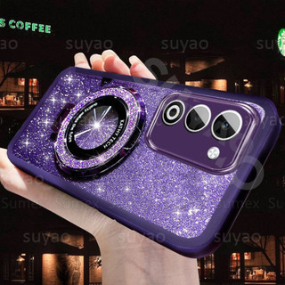 Dành Cho OPPO A5 5G OPPOA5 Pro A5X 4G 2025 Lấp Lánh Sang Trọng Mạ Ốp lưng Đứng Nhẫn Giá Đỡ Giá Đỡ Cô Gái Dễ Thương Camera Mềm Chống Sốc Ốp Lưng TPU OPO CPH2735 CPH2727 CPH2725