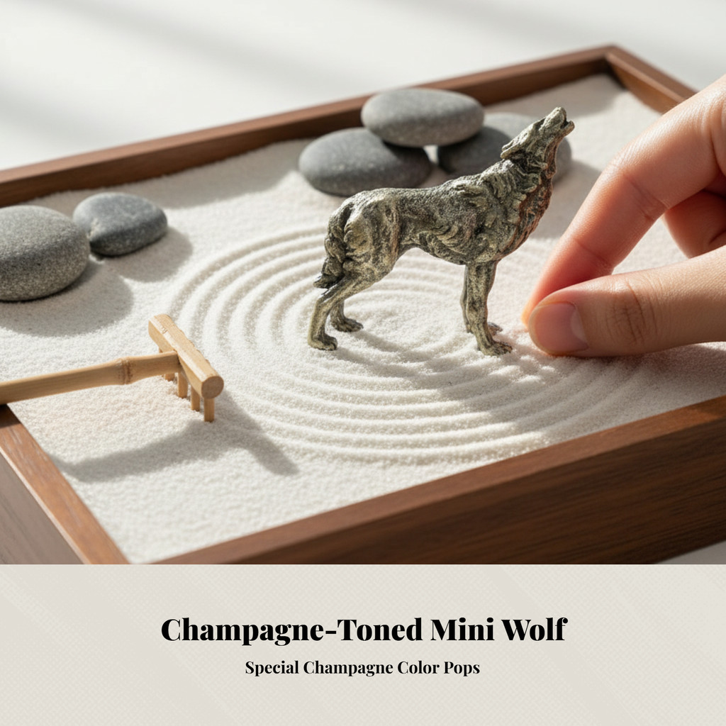 Hợp Kim Đồng Sói Tượng Sưu Tập Thủ Công Sống Động Tượng Trang Trí Nhà Cửa Cho Phong Cảnh Micro Phong Cảnh Bàn Làm Việc