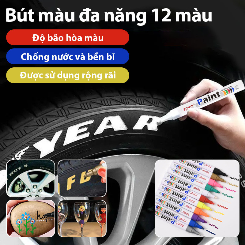 🔥Giá sốc🔥Bút đánh dấu sơn đa năng/bút đánh dấu sơn/bút đánh dấu sơn dặm vá xe/bút đánh dấu lốp không phai màu/bút dặm sơn xe/bút sơn lốp xe