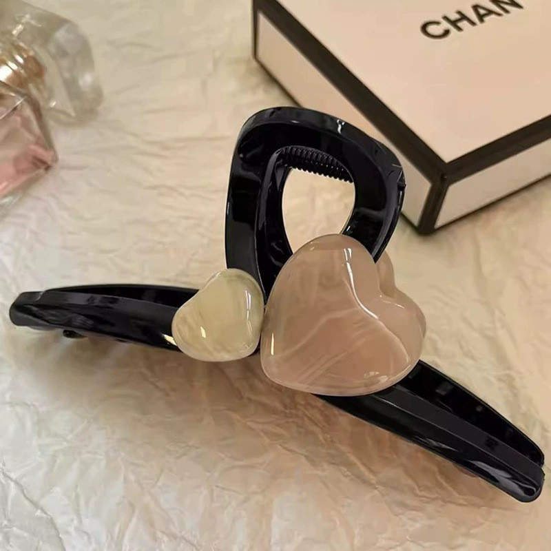 Kẹp Tóc Cá Mập Cỡ Lớn Hình Trái Tim Cho Nữ, Ngọt Ngào Và Thanh Lịch