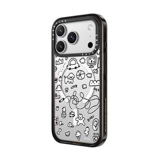 CASECASE X matsui Dog World Case Black Edge Clear Hard Từ Hút Tác Động Dành Cho Apple IPhone 12 13 14 15 16 17 Pro Max Air Plus Có Hộp
