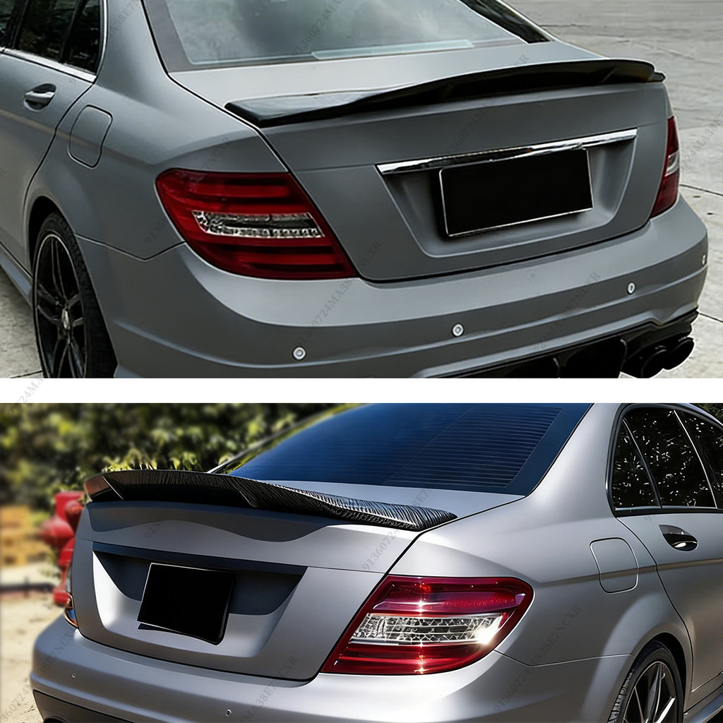 Sport R Phong Cách Phía Sau Cánh Gió Cánh Gió Chắn Gió Cho Xe Mercedes W204 Benz C Hoặc C63 4 Cửa Sedan 2007 2008 2009 2010 2011 2012 2013 2014 Điều Chỉnh Phụ Kiện Bộ Chia