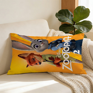 Zootopia 2 Nick và Judy Vỏ gối hình chữ nhật in một mặt, Sofa và Đệm ô tô, Quà tặng cho bạn bè và gia đình (Không bao gồm lõi)