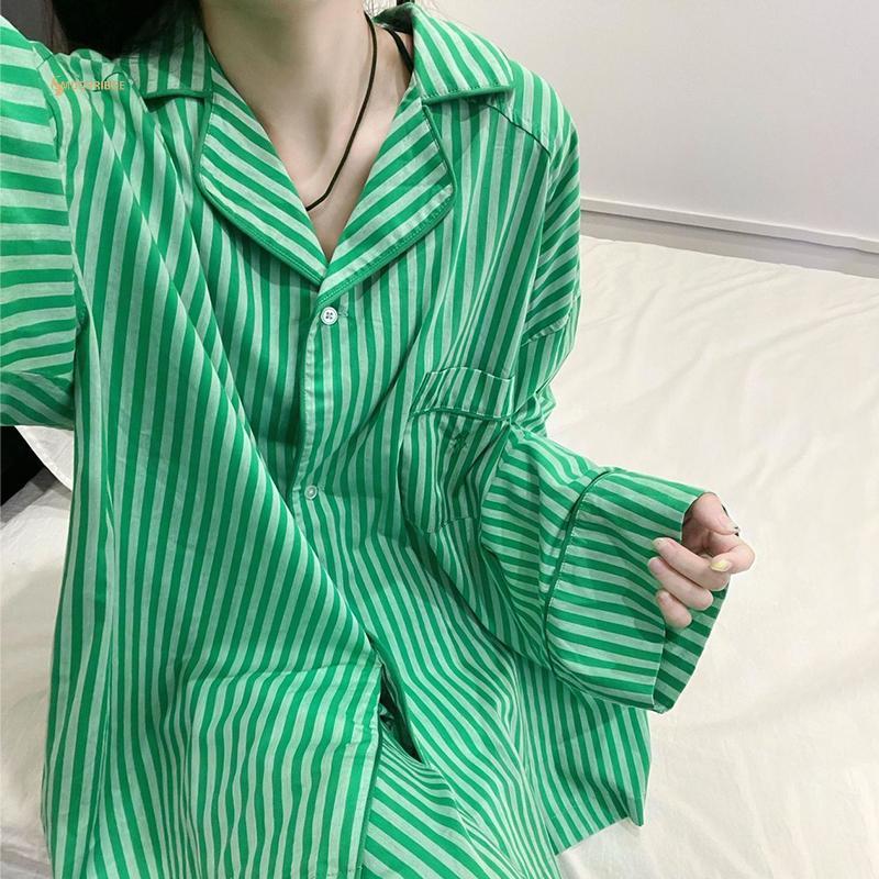 MUQV Bộ Quần Áo Họa Tiết Sọc Hoạt Hình Cho Gia Đình