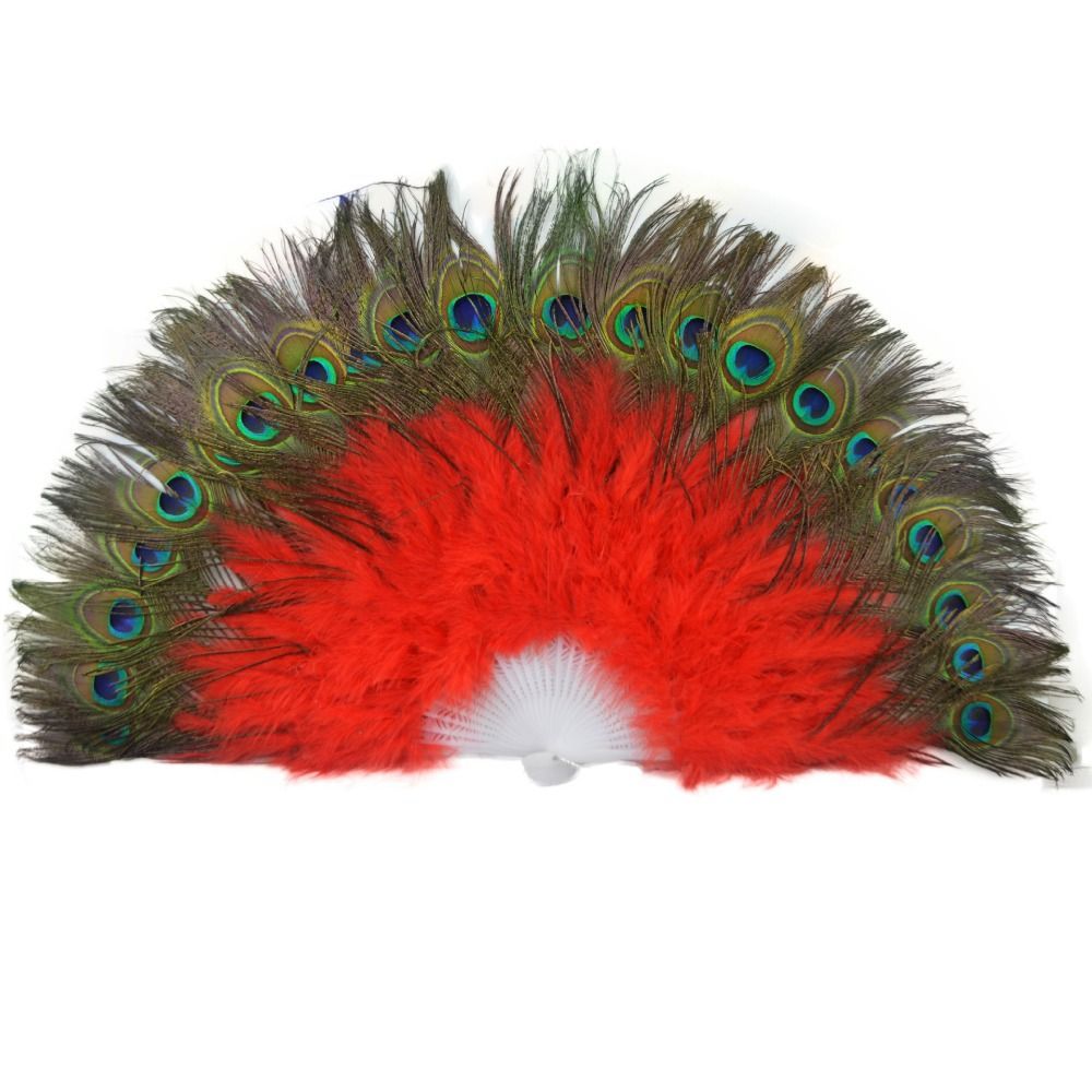 WOODNEST Sườn Xám Show Live Fan, Quạt Lông Công Lớn 9 Màu 65cm, 28 Xương Lông Gấp Quạt Trang Trí Tiệc Cưới