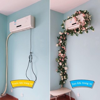 Hoa hồng giả dây leo decor phòng khách - Hồng leo giả cao cấp trang trí tết cho tường nhà, quán cafe thêm phần sinh động