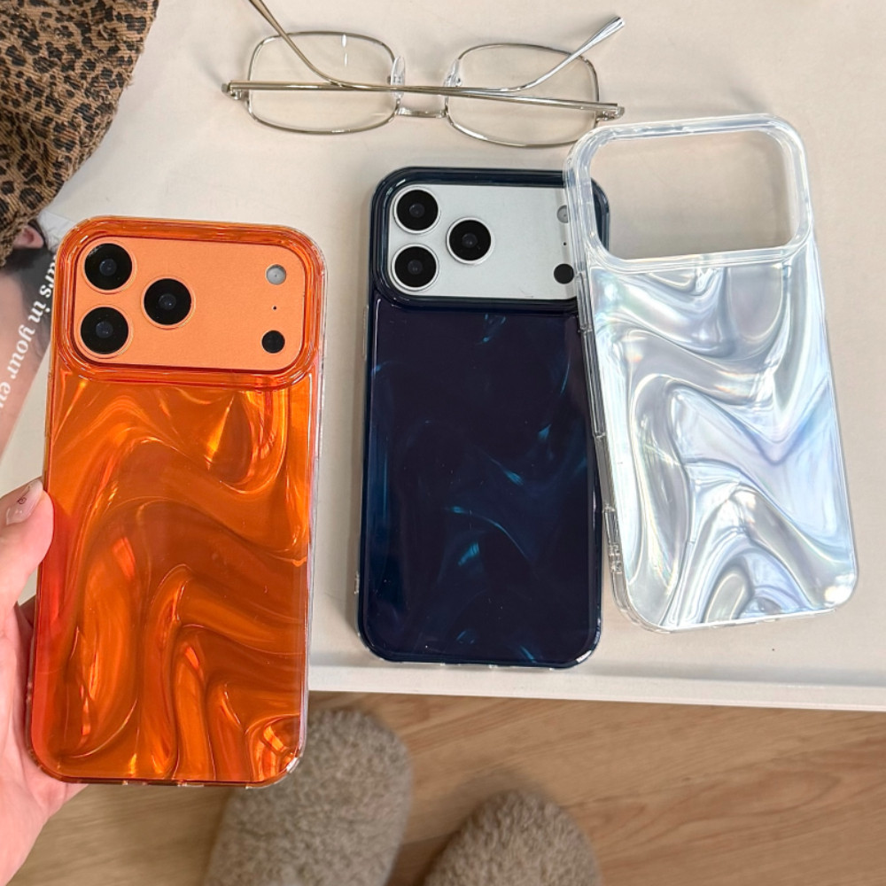 Ốp Điện Thoại In Hình IMD Họa Tiết Satin Cho iPhone 17 16 15 14 Pro Max TPU Bóng Hoàn Thiện Chống Rơi Nút Bảo Vệ Vỏ Thời Trang