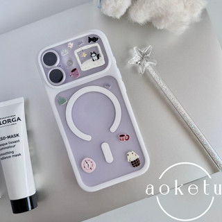 Ốp điện thoại từ tính khung có thể tháo rời họa tiết DIY sáng tạo phù hợp cho iPhone 13 14 15 16 17 Pro max mờ bao gồm tất cả vỏ chống rơi