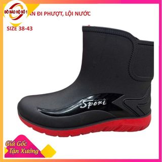 Ủng ngắn đi mưa 829 size 38-43 đế cứng, ủng làm vườn, ủng đi phượt